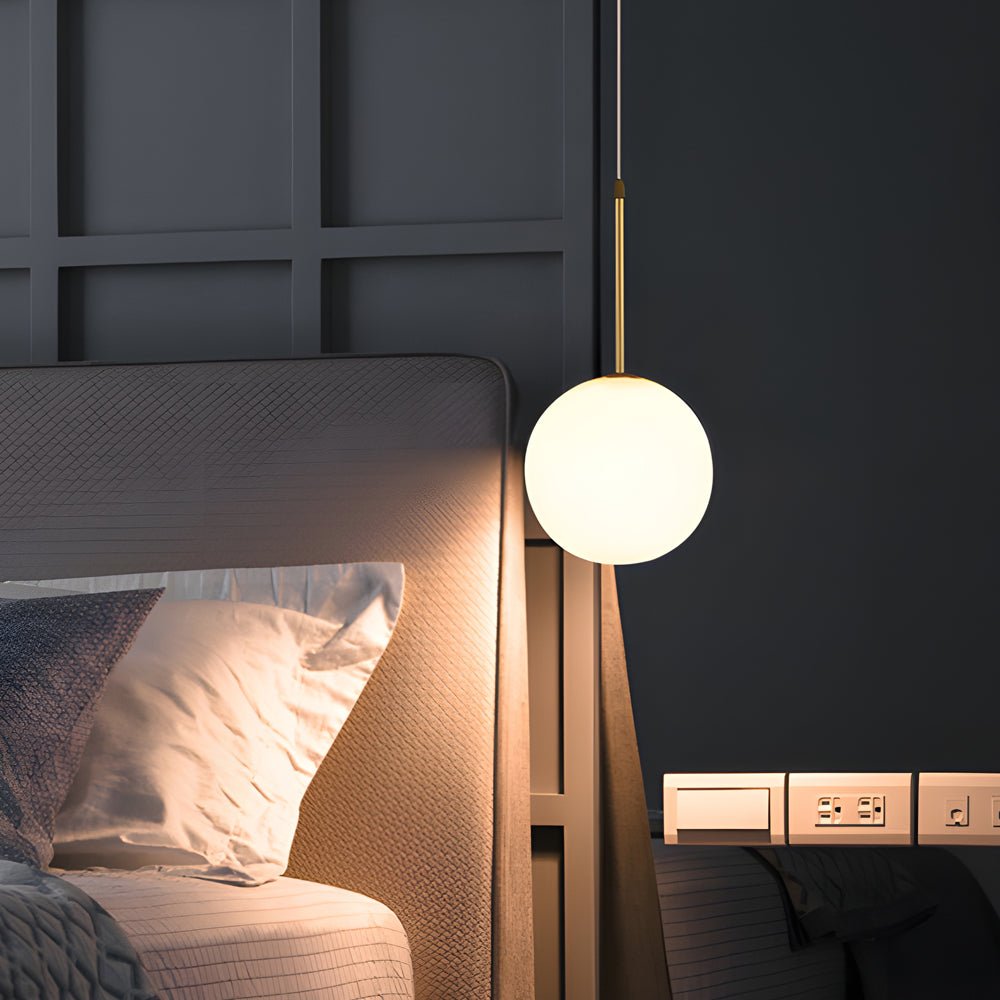 Modern Glass Globe Pendant Light in Gold Finish – 1 or 3 Lights