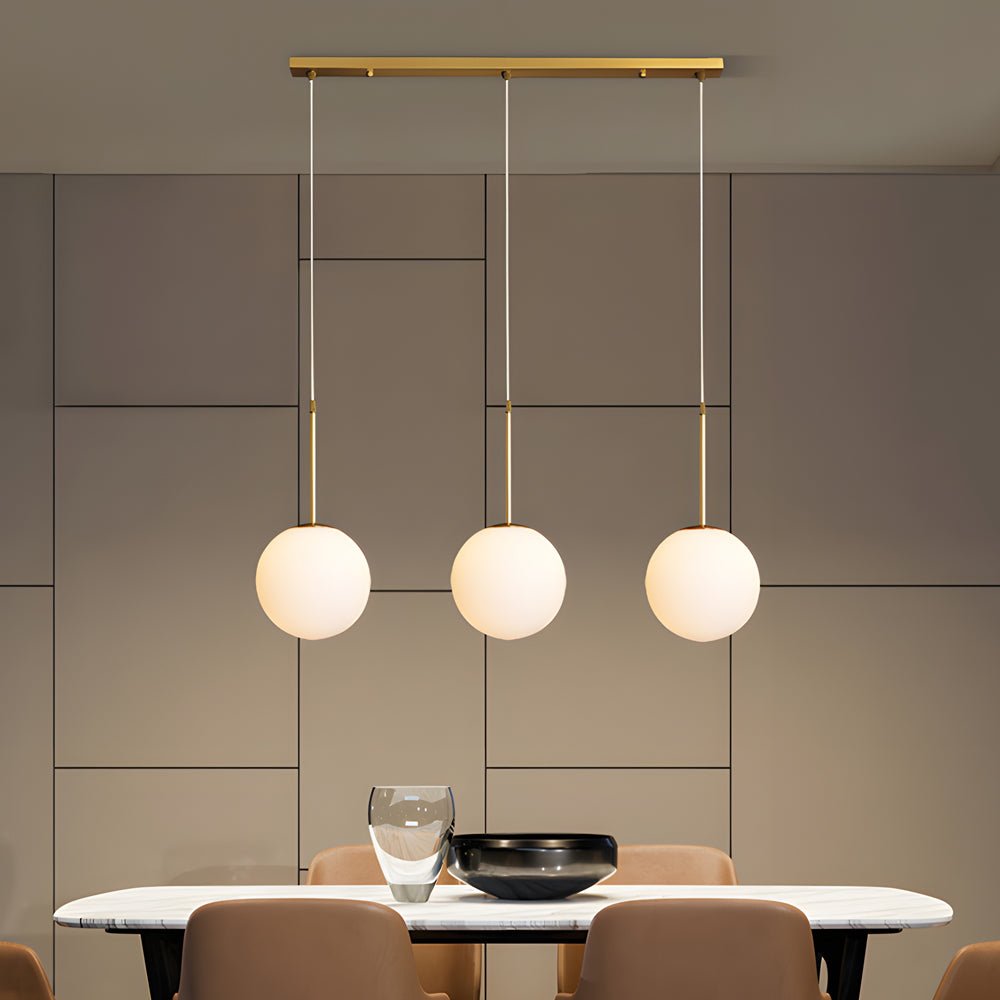 Modern Glass Globe Pendant Light in Gold Finish – 1 or 3 Lights