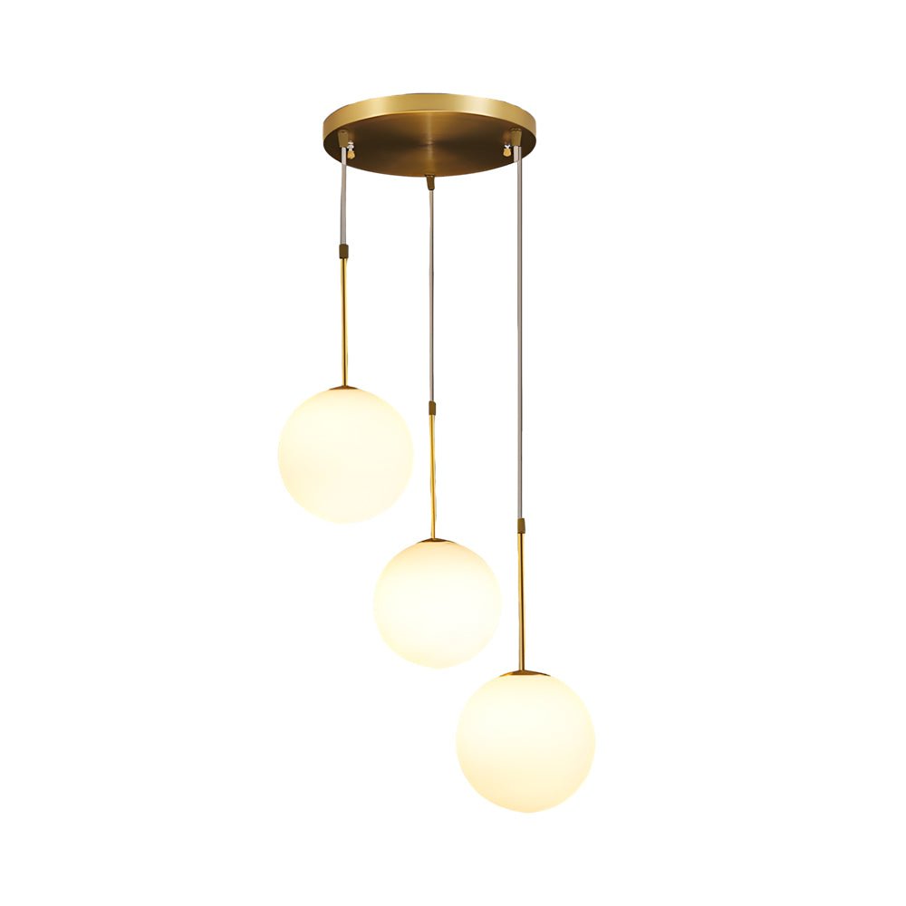 Modern Glass Globe Pendant Light in Gold Finish – 1 or 3 Lights