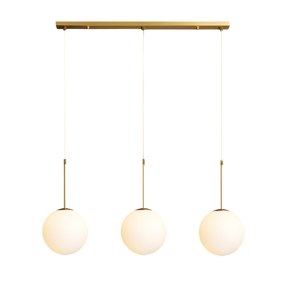 Modern Glass Globe Pendant Light in Gold Finish – 1 or 3 Lights