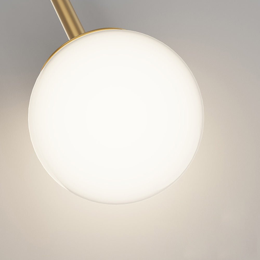 Modern 2-Light Gold Wall Sconce with Acrylic Ring and Frosted Globe