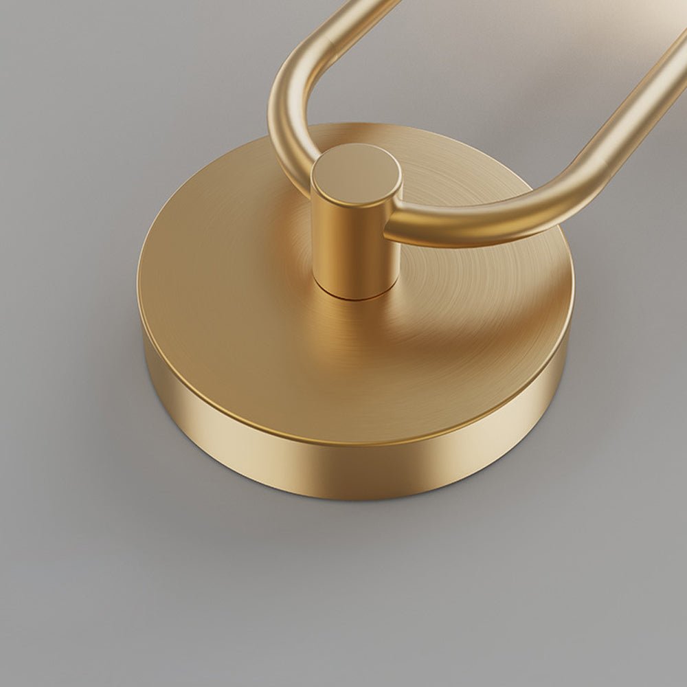 Modern 2-Light Gold Wall Sconce with Acrylic Ring and Frosted Globe