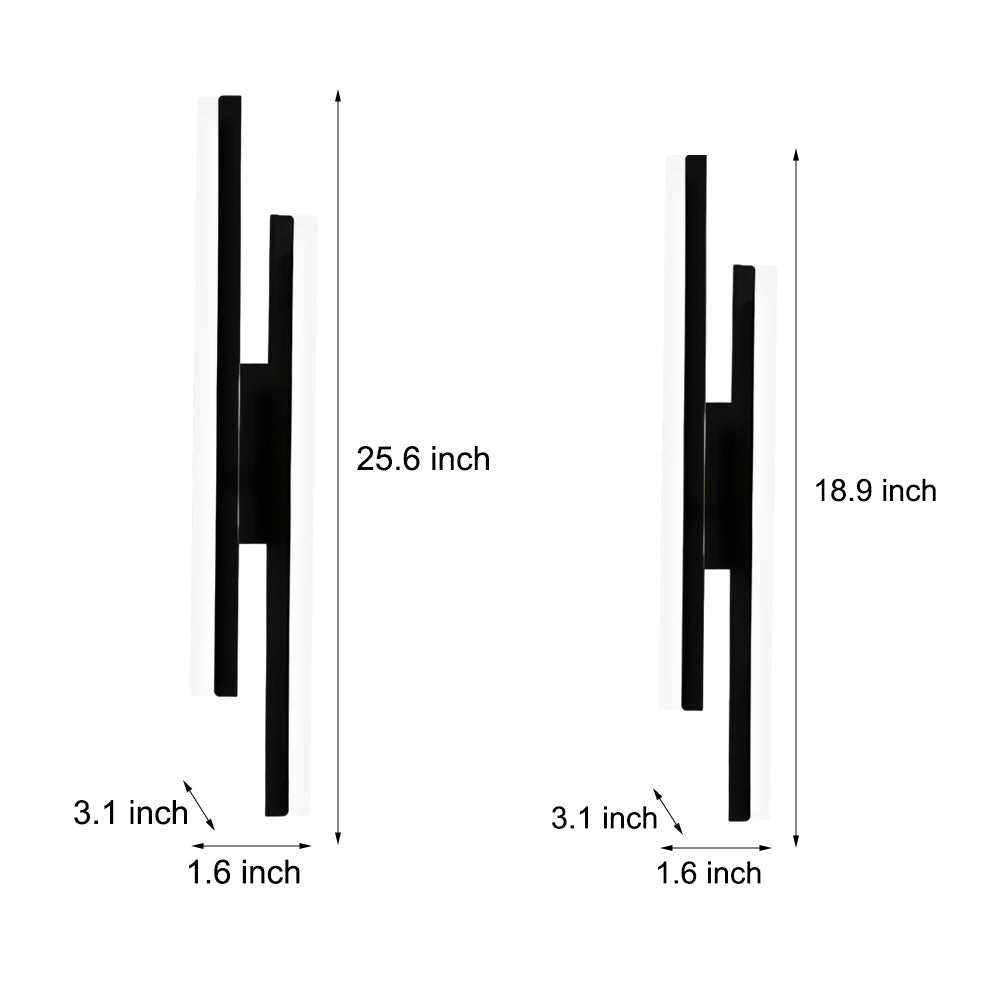 Modern 2-Light Linear LED Wall Sconce with 3-Step Dimming