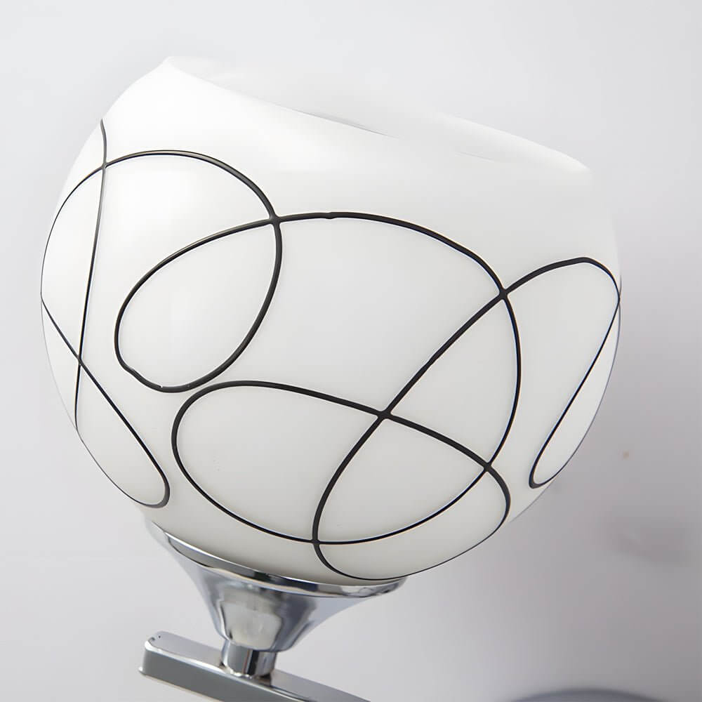 Modern 2-Light Open Sphere Crystal Wall Sconce - White Metal & Glass