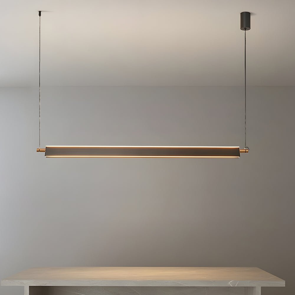 Modern Linear LED Pendant Light - Black Aluminum Kitchen Island