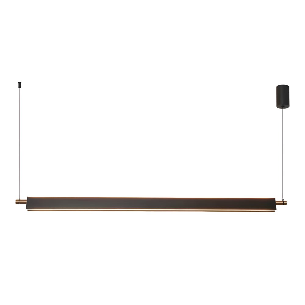 Modern Linear LED Pendant Light - Black Aluminum Kitchen Island