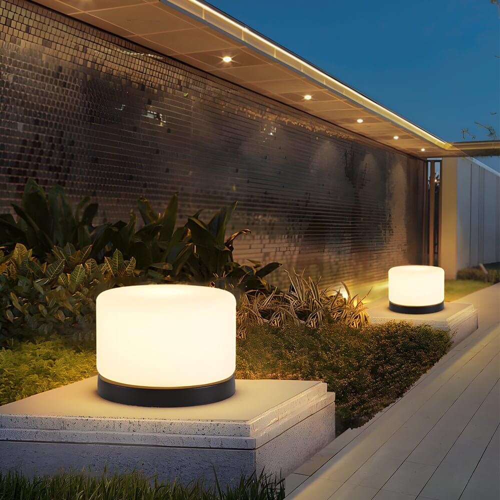 Modern Cylindrical LED Dimmable Post Lamp for Outdoor Pillar Tops