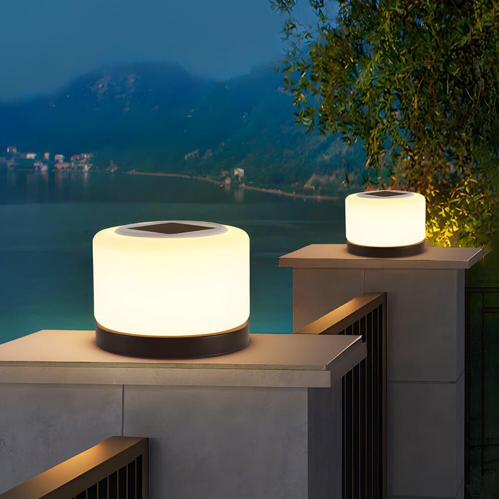 Modern Cylindrical LED Dimmable Post Lamp for Outdoor Pillar Tops