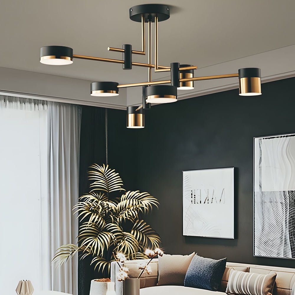 Modern Sputnik Chandelier with Acrylic Shades – 4/6/8 Light LED