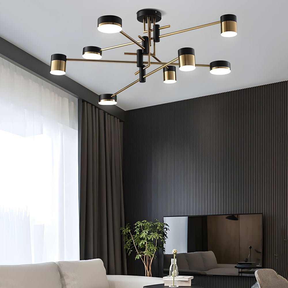 Modern Sputnik Chandelier with Acrylic Shades – 4/6/8 Light LED