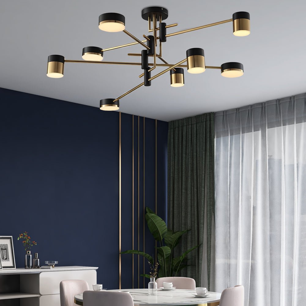 Modern Sputnik Chandelier with Acrylic Shades – 4/6/8 Light LED