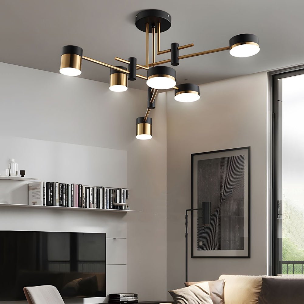 Modern Sputnik Chandelier with Acrylic Shades – 4/6/8 Light LED