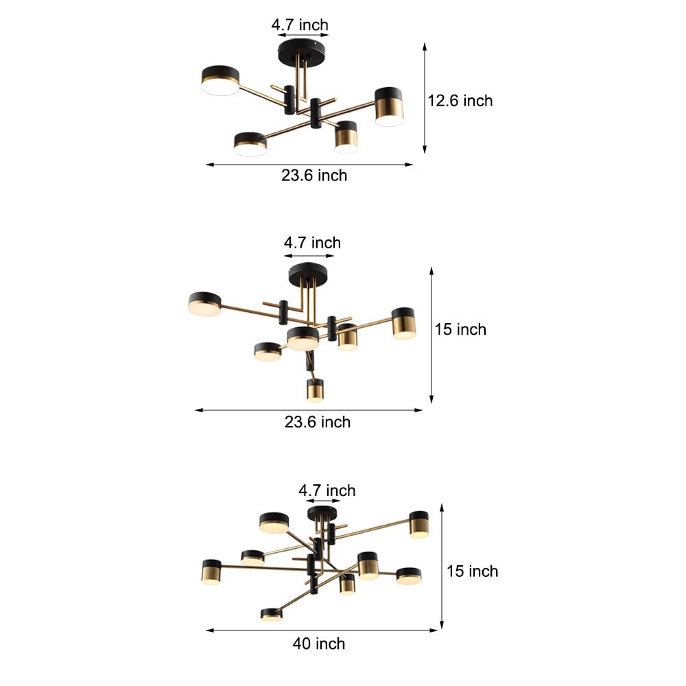 Modern Sputnik Chandelier with Acrylic Shades – 4/6/8 Light LED