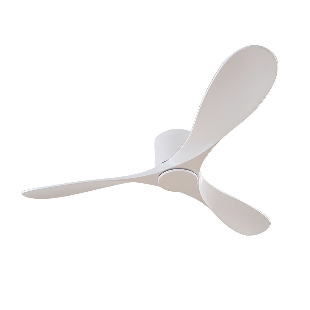 Modern 52-Inch 3-Blade Flush Mount Ceiling Fan - White