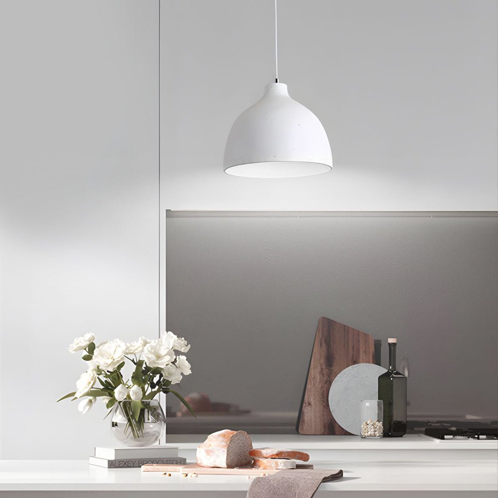 Modern Adjustable Resin Bowl Pendant Light | Gray White Orange