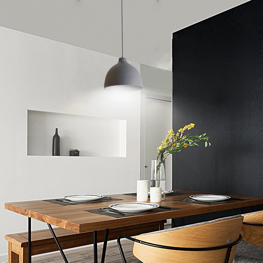 Modern Adjustable Resin Bowl Pendant Light | Gray White Orange