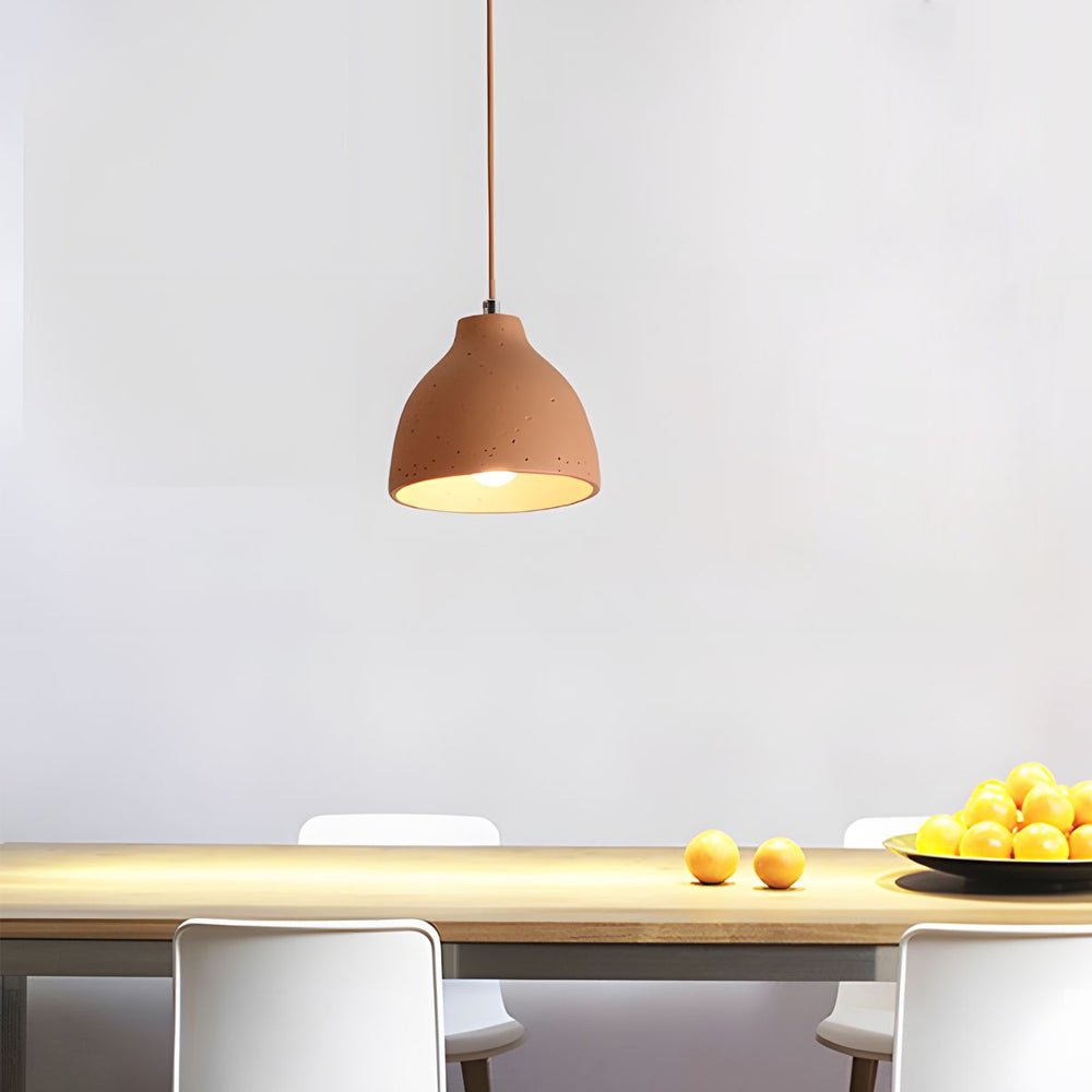 Modern Adjustable Resin Bowl Pendant Light | Gray White Orange