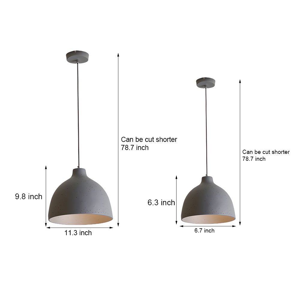 Modern Adjustable Resin Bowl Pendant Light | Gray White Orange