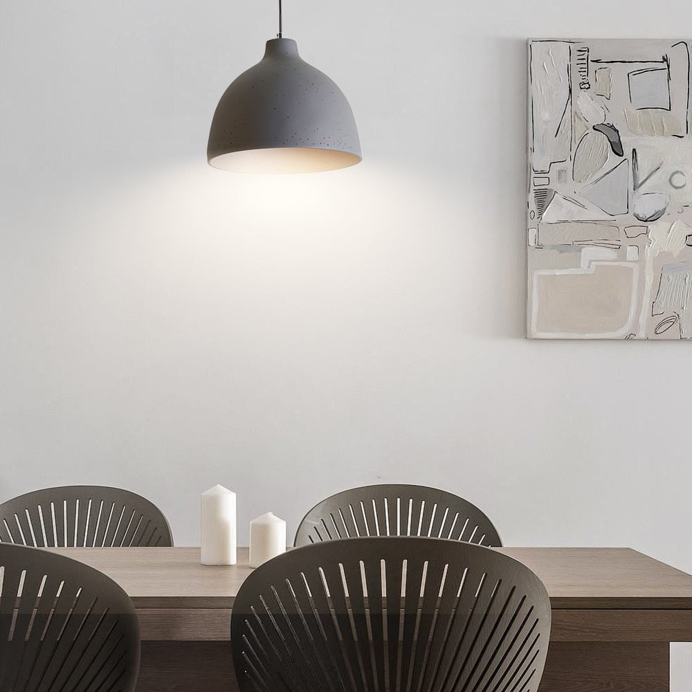 Modern Adjustable Resin Bowl Pendant Light | Gray White Orange