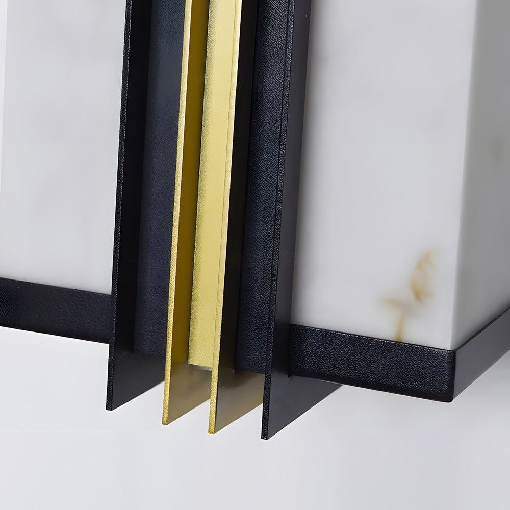 Modern LED Outdoor Wall Light with Marble Resin Shade