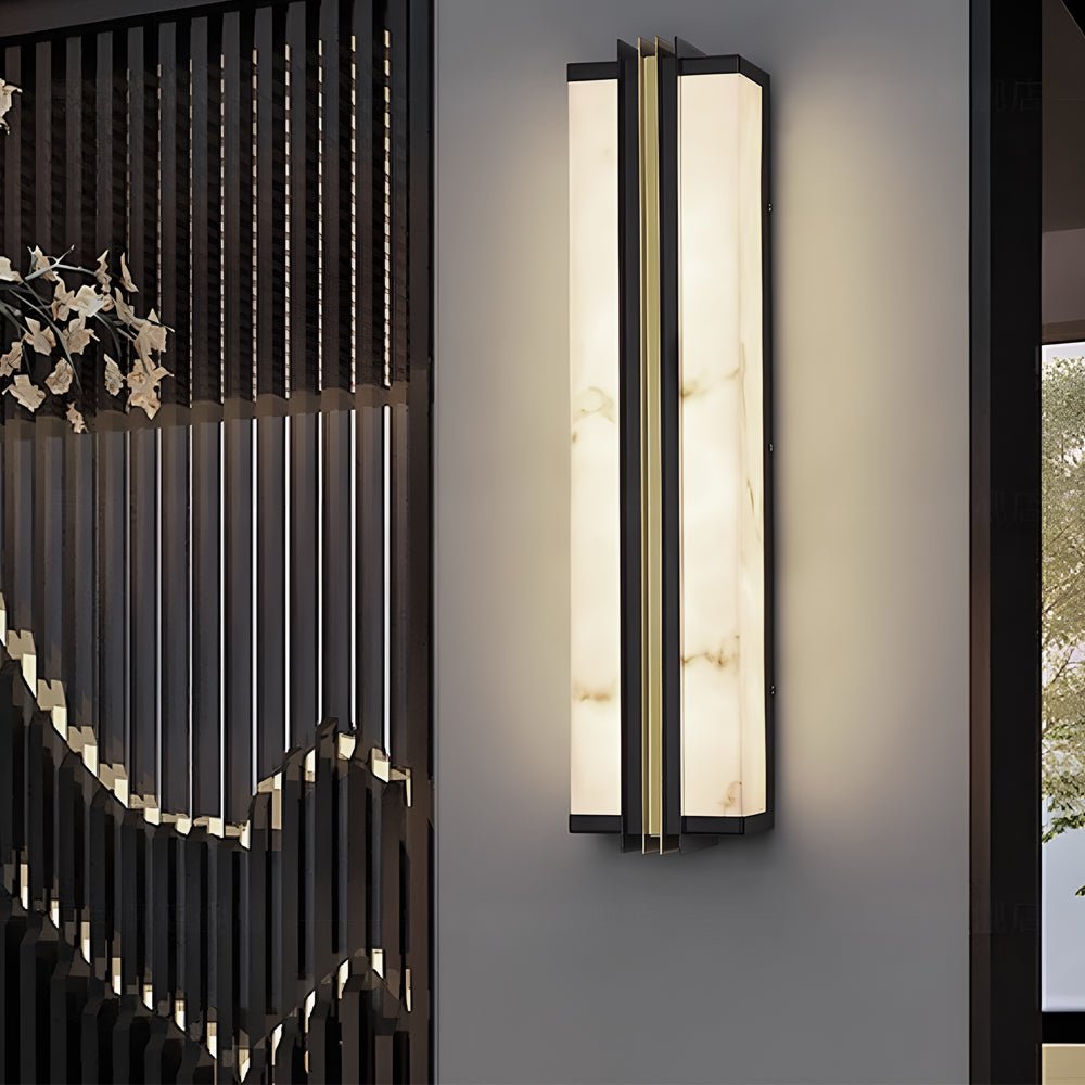Modern LED Outdoor Wall Light with Marble Resin Shade