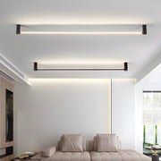 Modern Black LED Linear Ceiling Light - Adjustable 330° Rotation