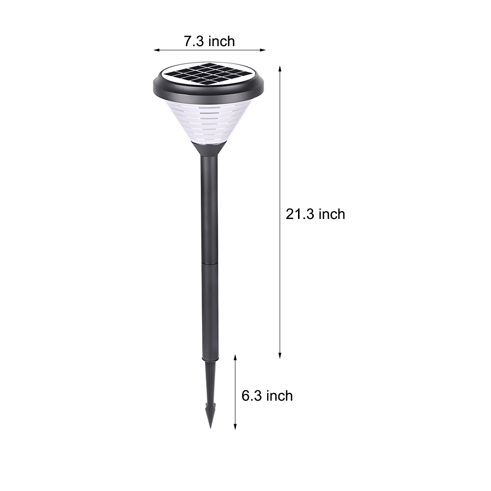 Modern Black LED Solar Pathway Light 27.6-Inch Aluminum Outdoor