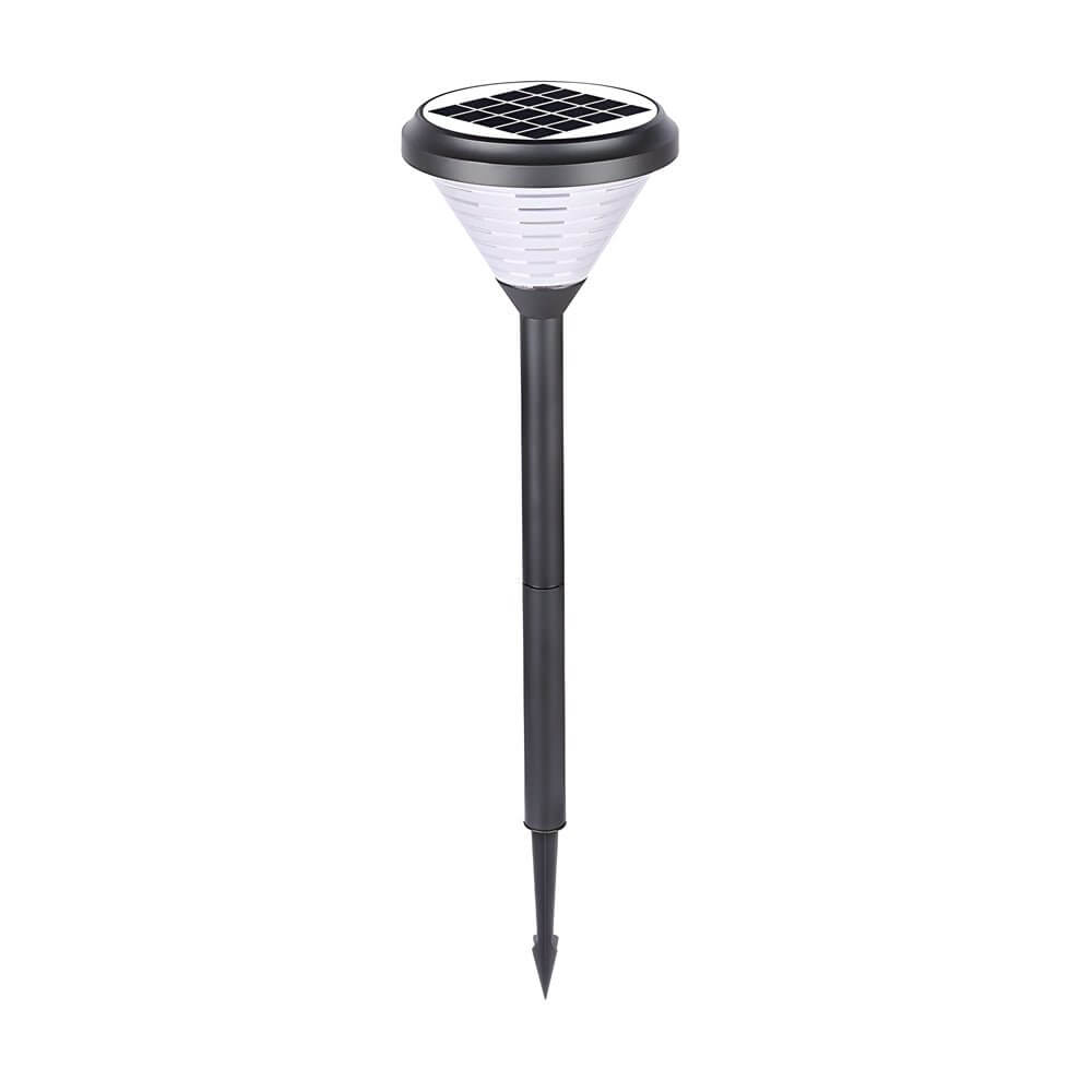Modern Black LED Solar Pathway Light 27.6-Inch Aluminum Outdoor