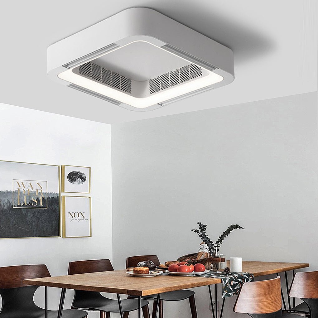 Modern Bladeless Ceiling Fan with LED Light & Remote Control