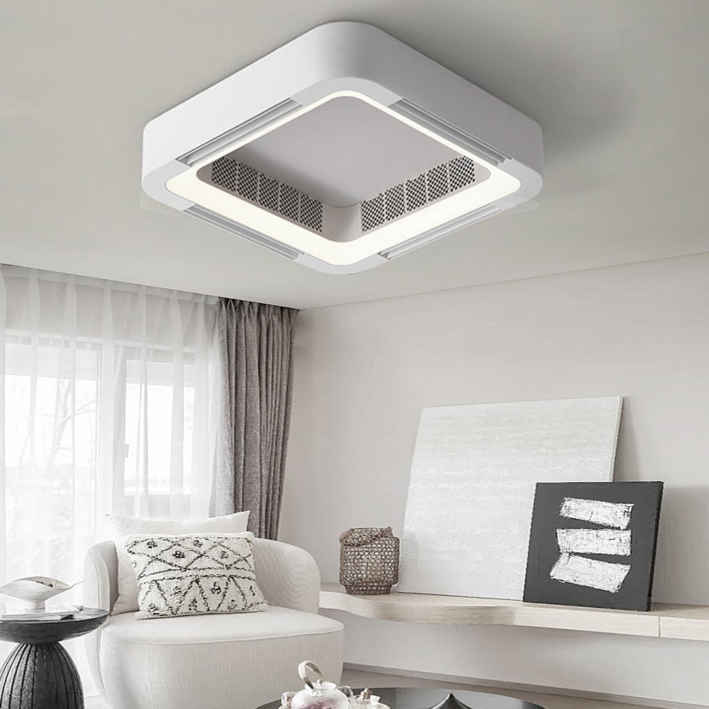 Modern Bladeless Ceiling Fan with LED Light & Remote Control