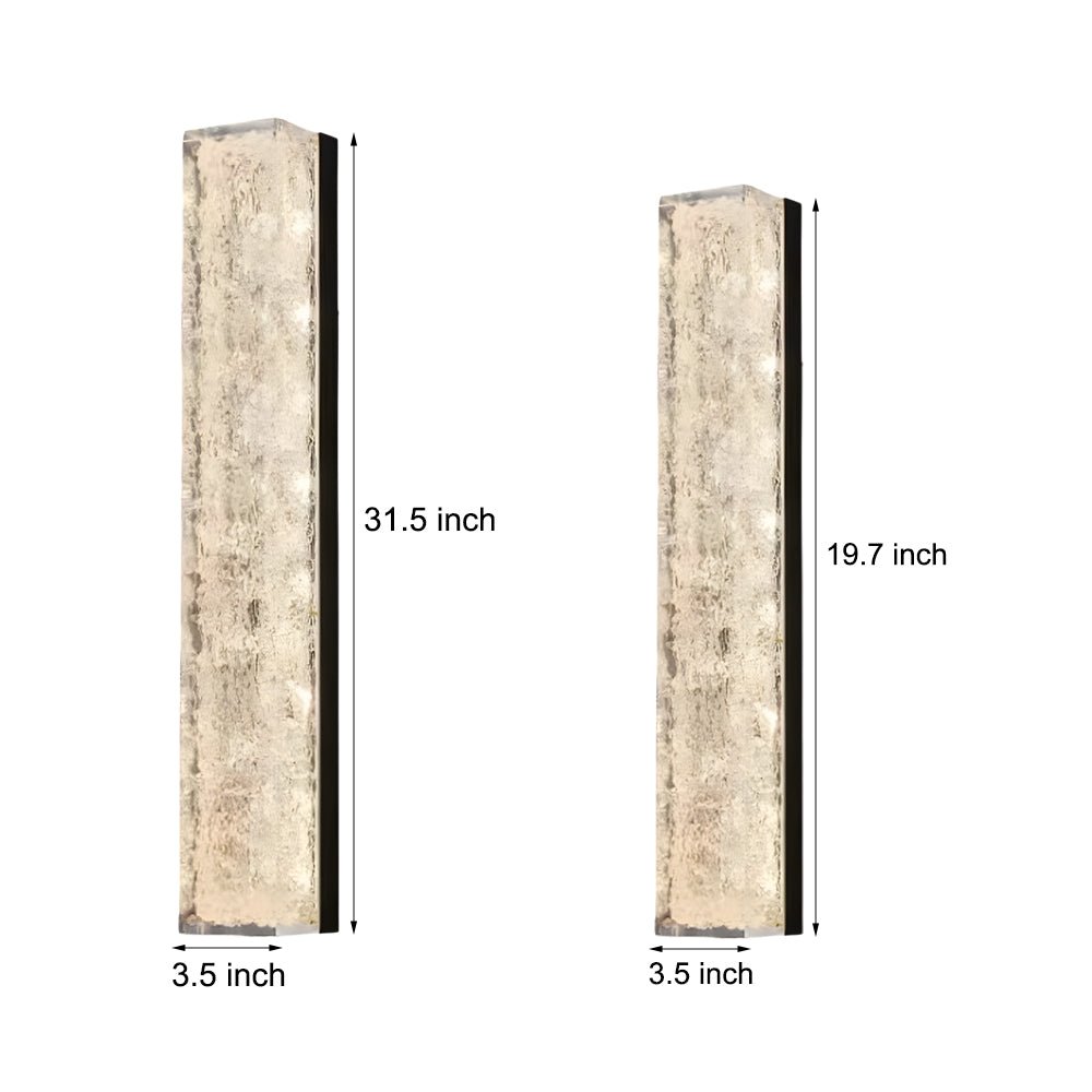 Modern Brass LED Wall Sconce with Ice Resin Shade - Linear Design