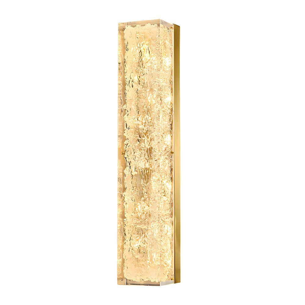 Modern Brass LED Wall Sconce with Ice Resin Shade - Linear Design