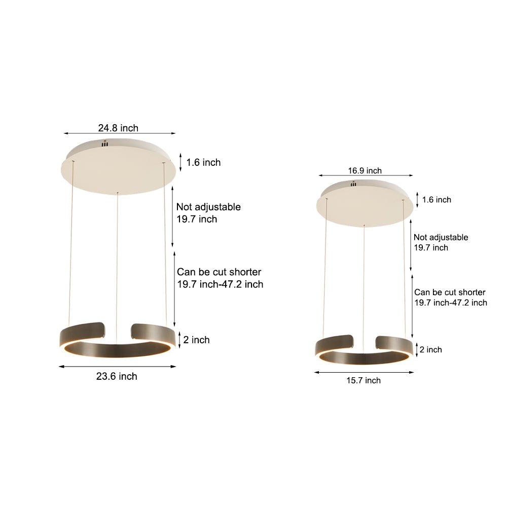 Modern C-Shaped Ring Pendant Light with Adjustable Height