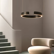 Modern C-Shaped Ring Pendant Light with Adjustable Height