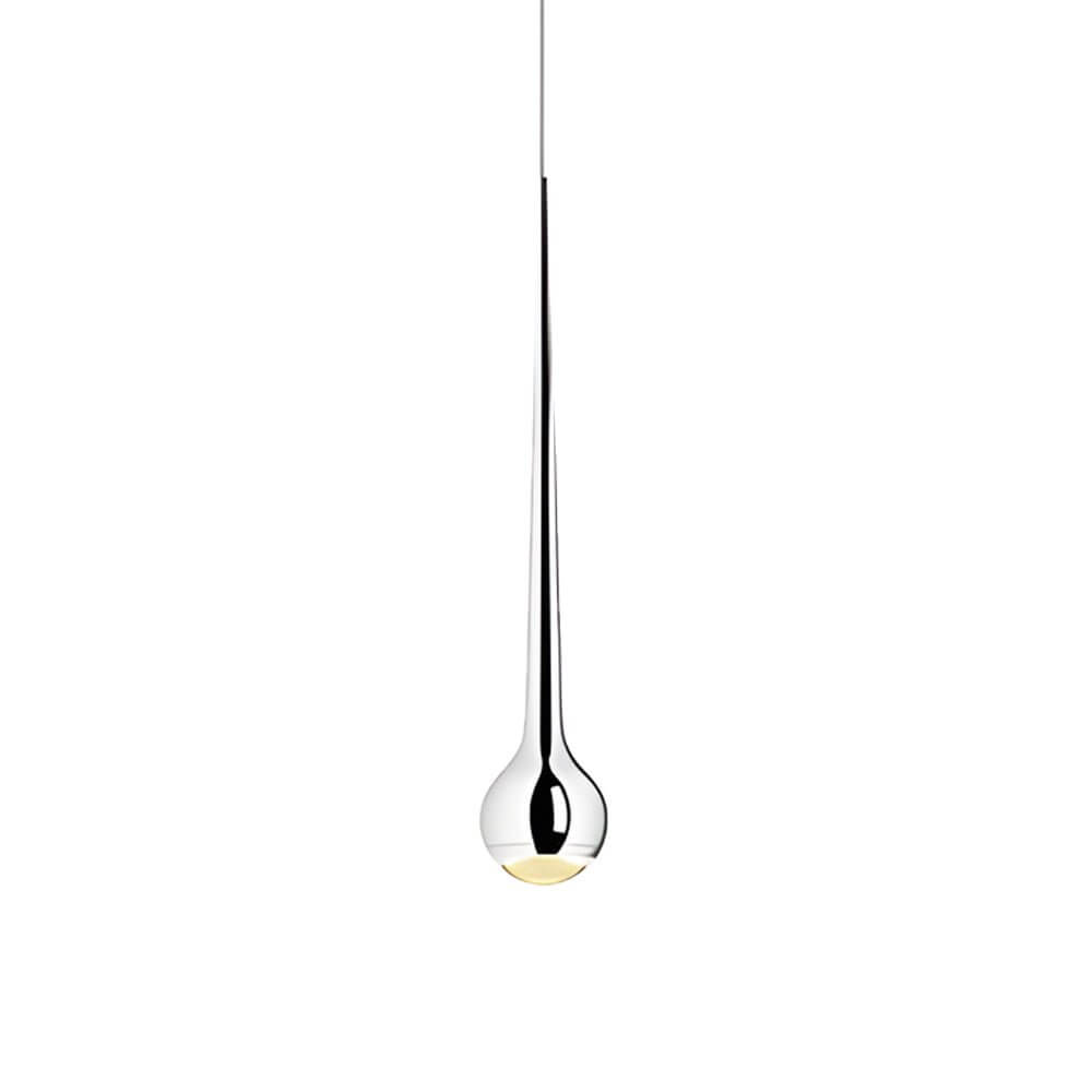 Modern Chrome Water Drop LED Pendant Light with Acrylic Shade
