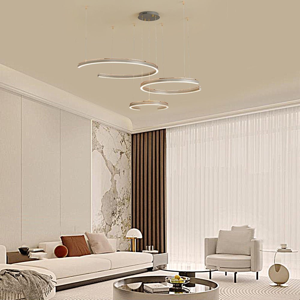 Modern C-Shape LED Pendant Light – 2/3-Light Circular Ceiling Lamp