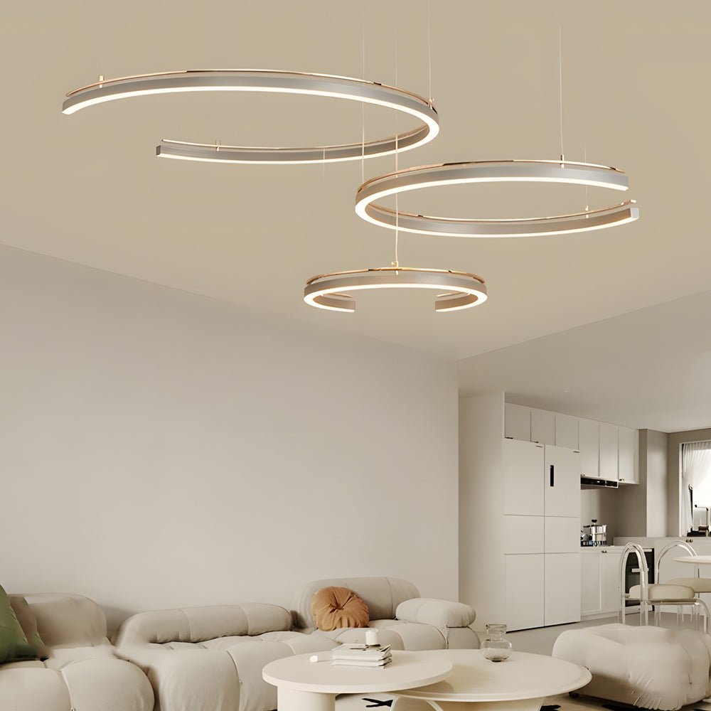 Modern C-Shape LED Pendant Light – 2/3-Light Circular Ceiling Lamp