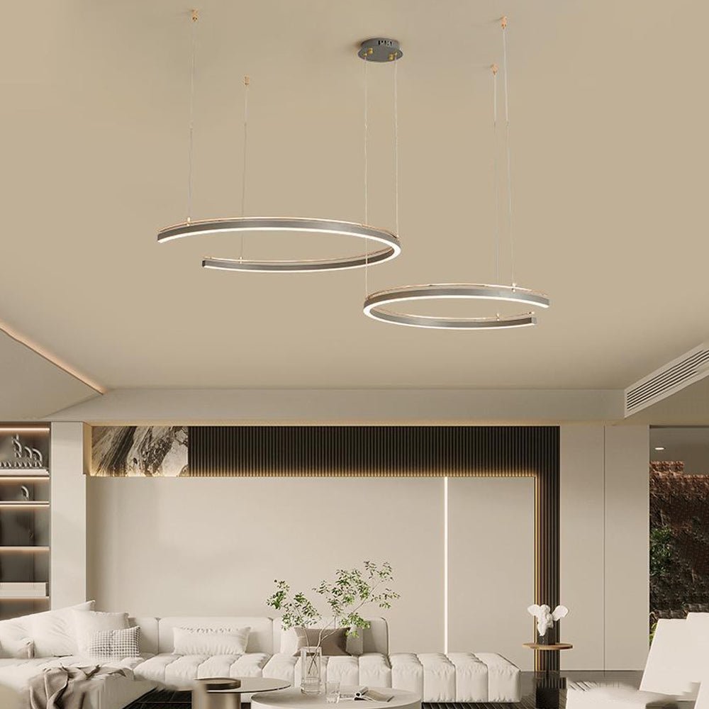 Modern C-Shape LED Pendant Light – 2/3-Light Circular Ceiling Lamp