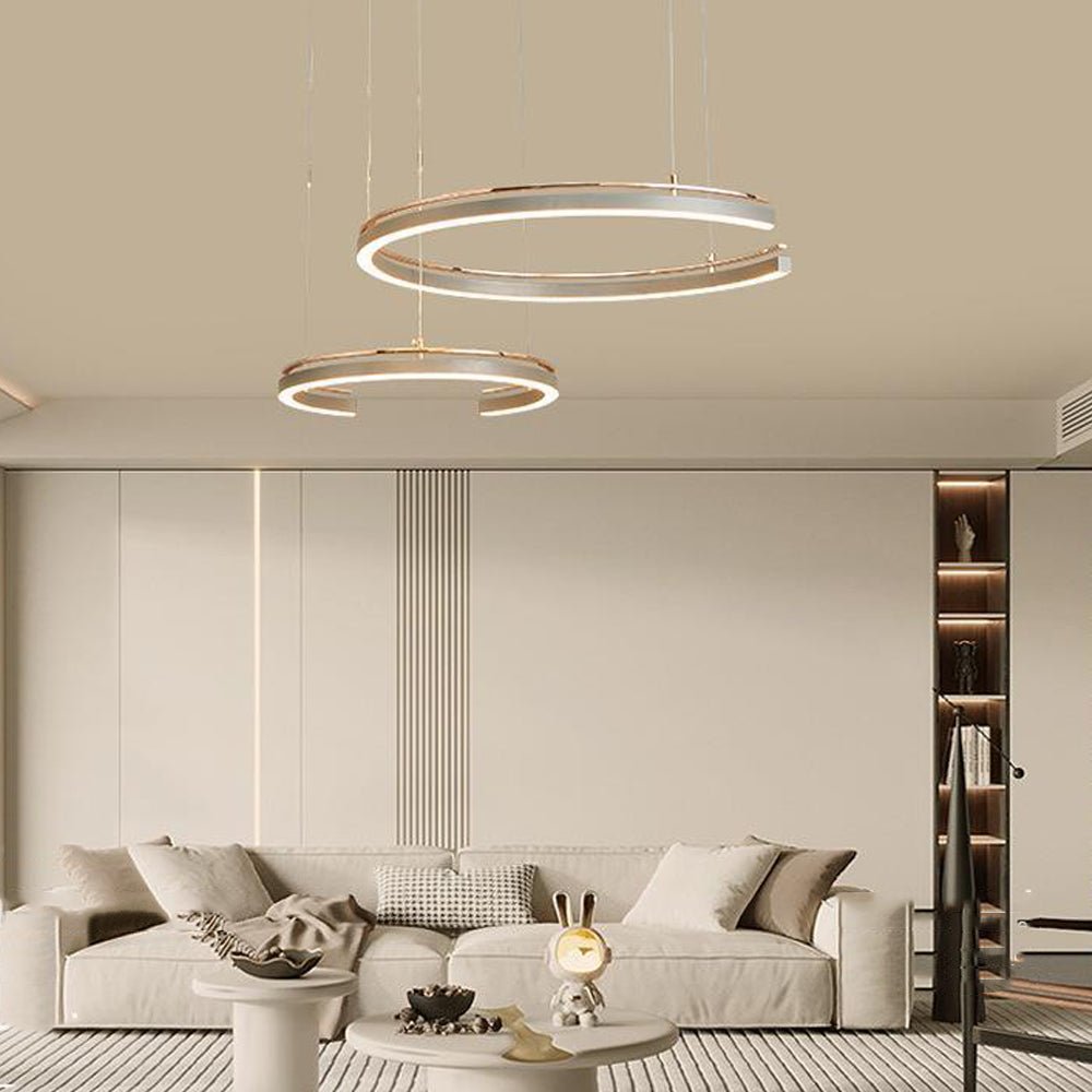 Modern C-Shape LED Pendant Light – 2/3-Light Circular Ceiling Lamp