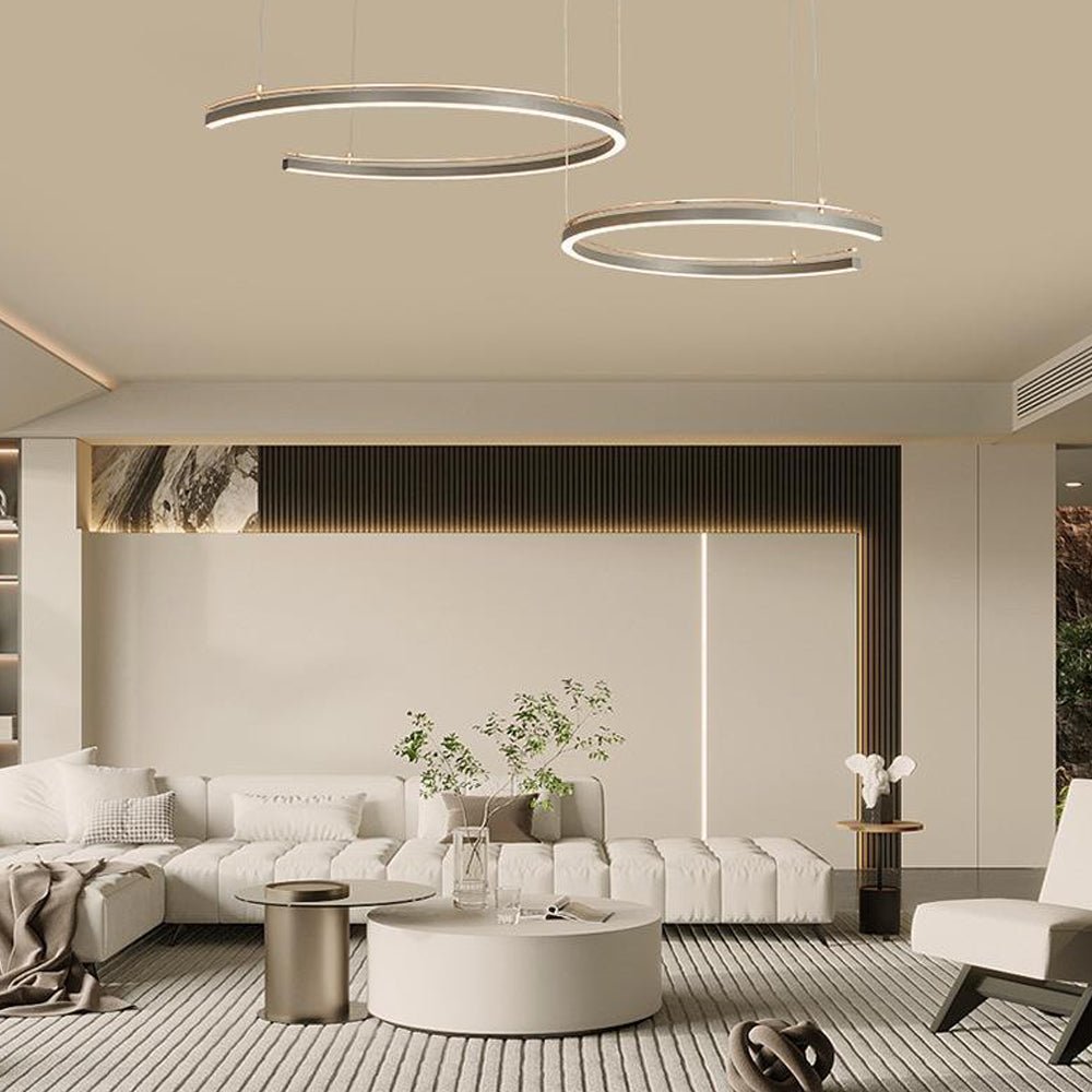 Modern C-Shape LED Pendant Light – 2/3-Light Circular Ceiling Lamp