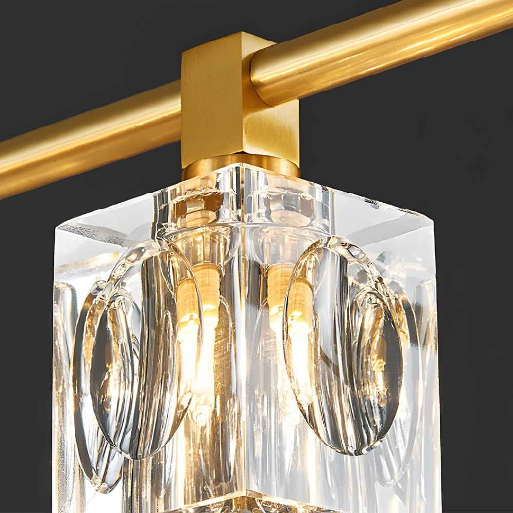 Crystal Cube Semi-Flush Mount Ceiling Light - Modern Copper Fixture