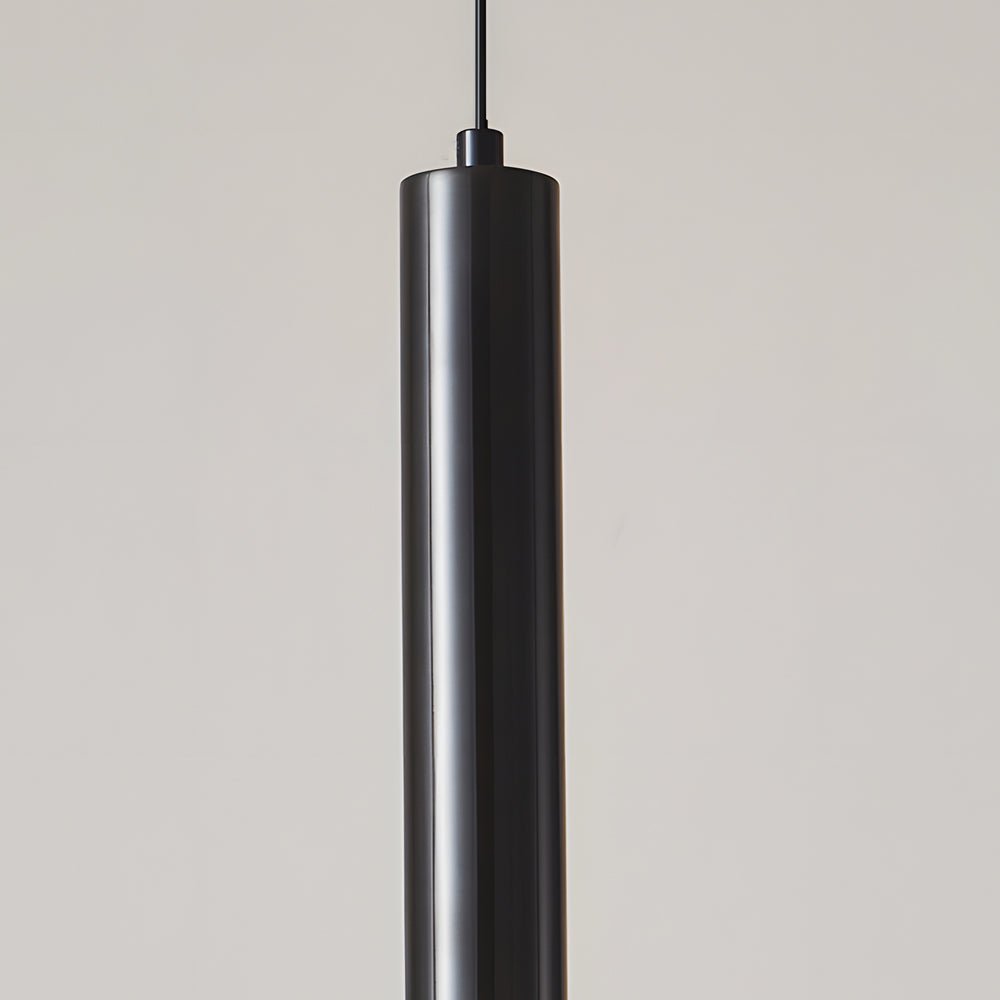 Modern Copper Tube Pendant Light with White Glass Shade