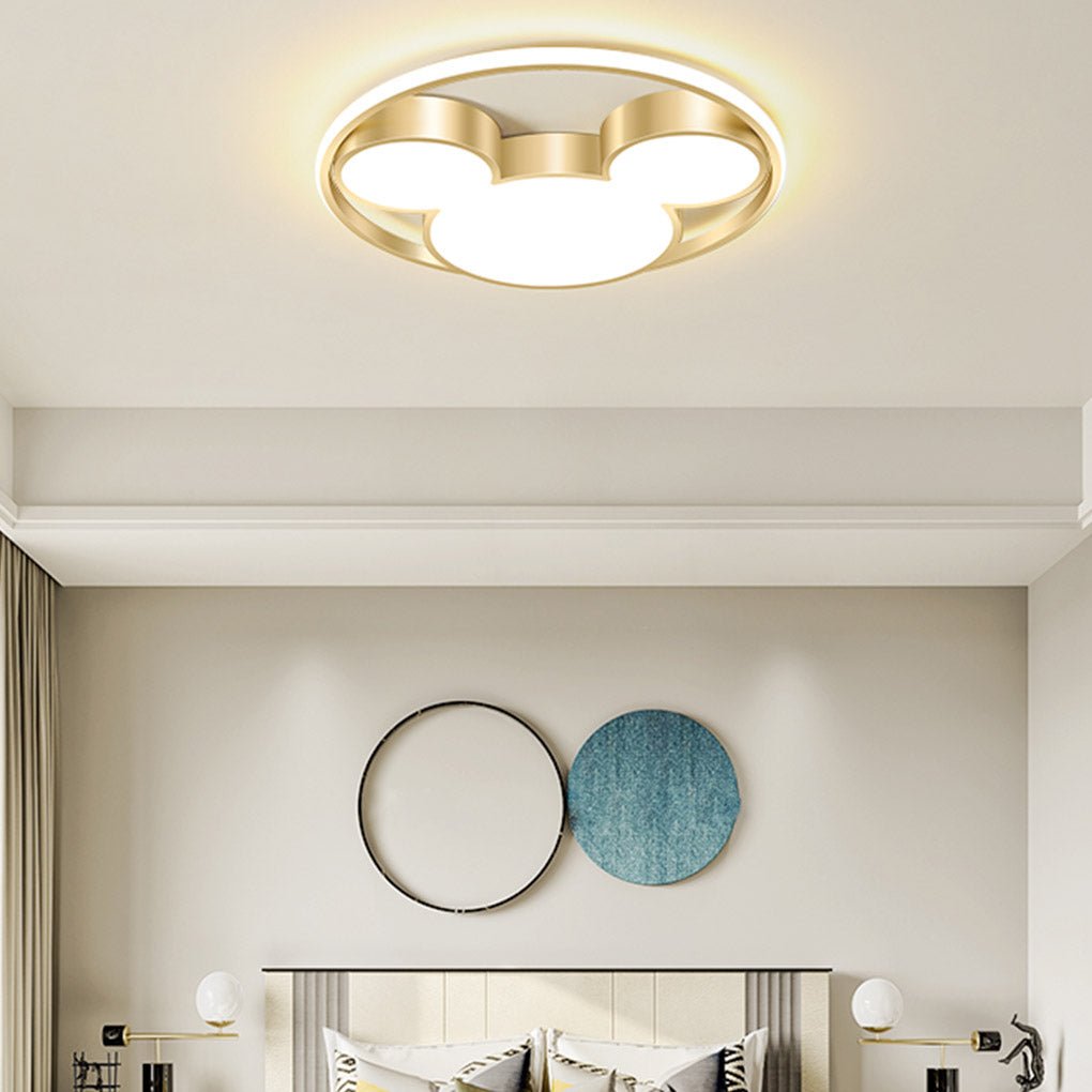 Modern Geometric LED Flush Mount Ceiling Light with Three Tone Control