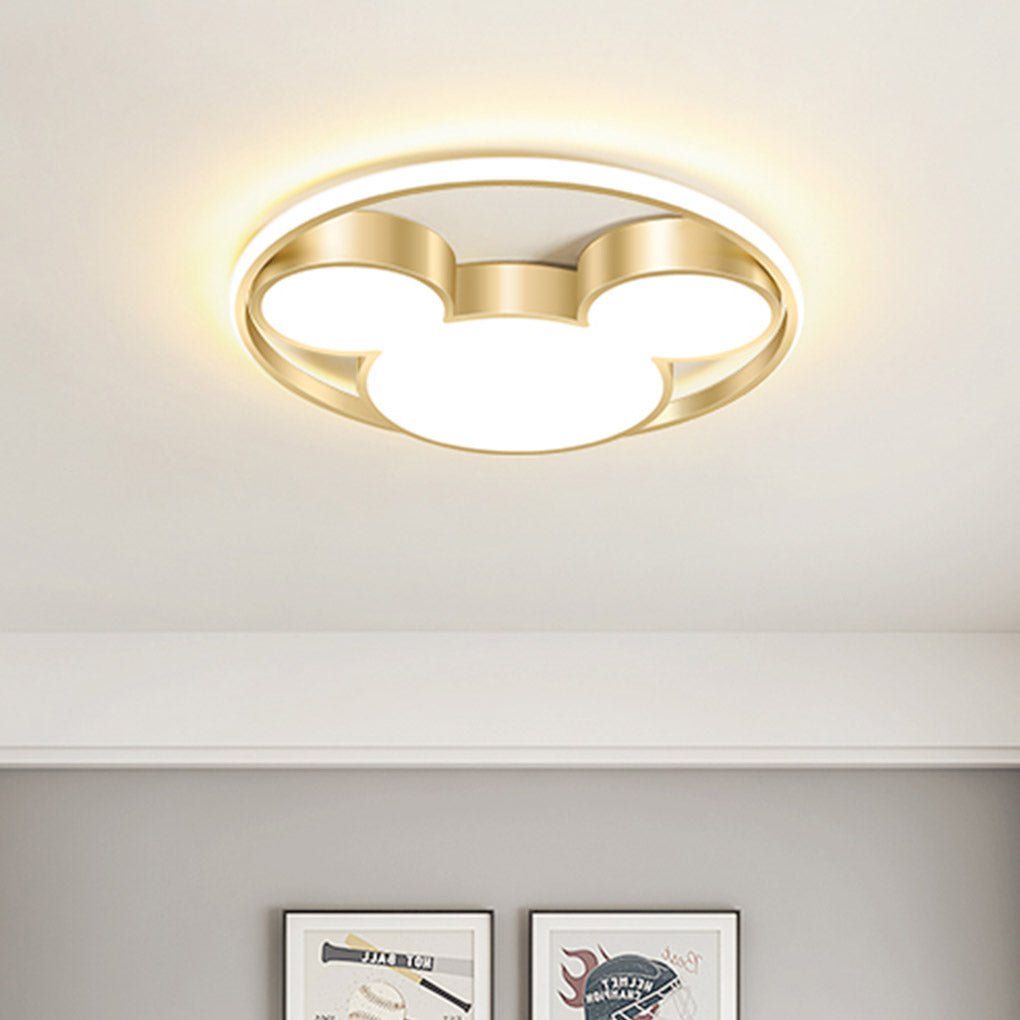 Modern Geometric LED Flush Mount Ceiling Light with Three Tone Control