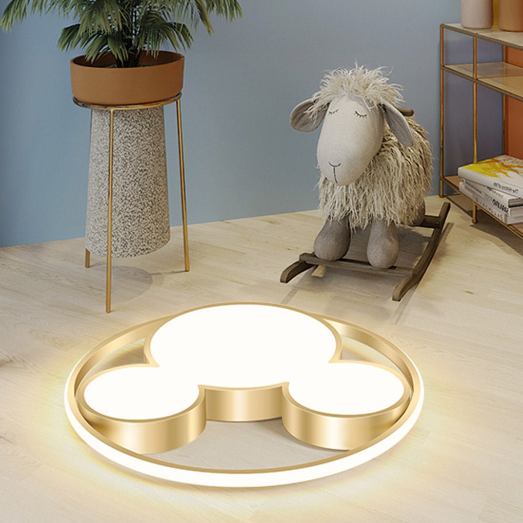 Modern Geometric LED Flush Mount Ceiling Light with Three Tone Control