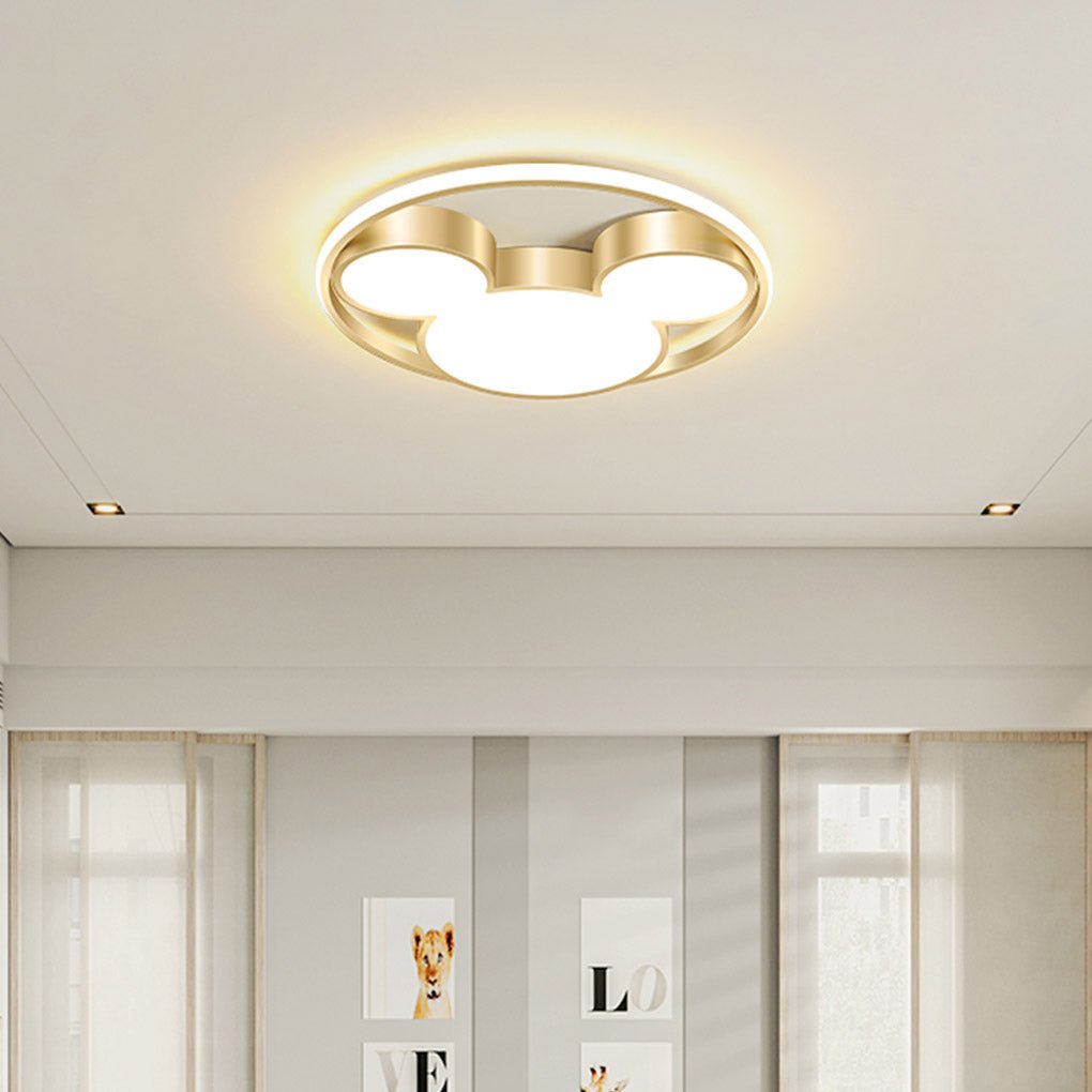 Modern Geometric LED Flush Mount Ceiling Light with Three Tone Control