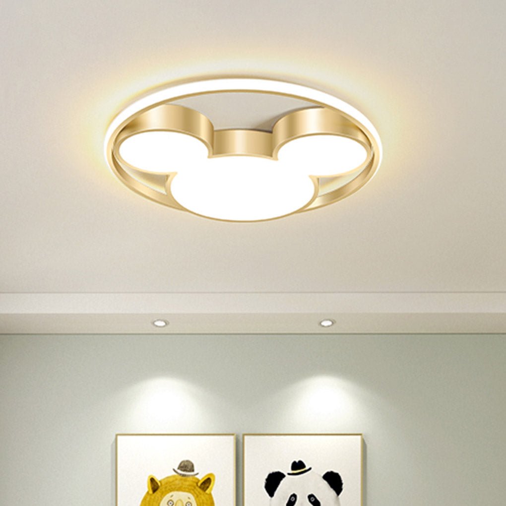Modern Geometric LED Flush Mount Ceiling Light with Three Tone Control