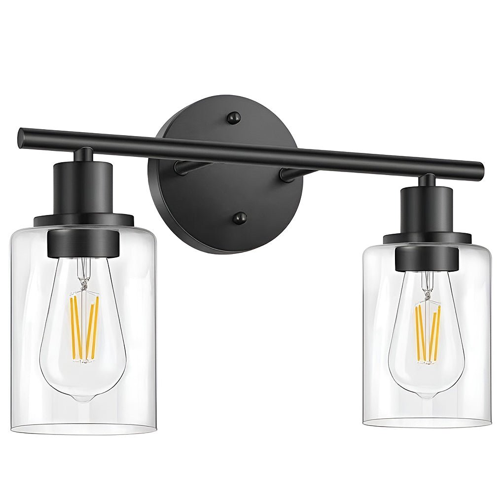 Industrial Glass Wall Sconce Plug-In Vanity Light 2/3-Light