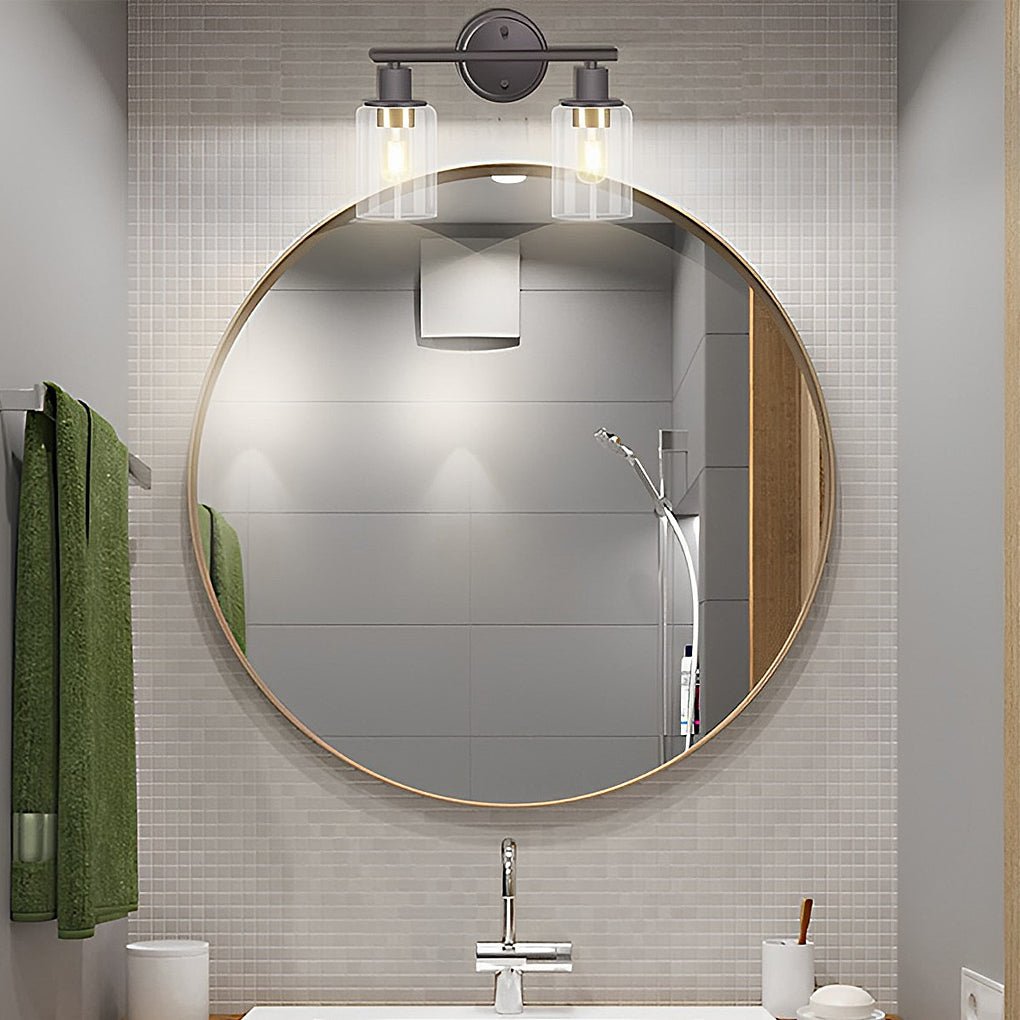 Industrial Glass Wall Sconce Plug-In Vanity Light 2/3-Light