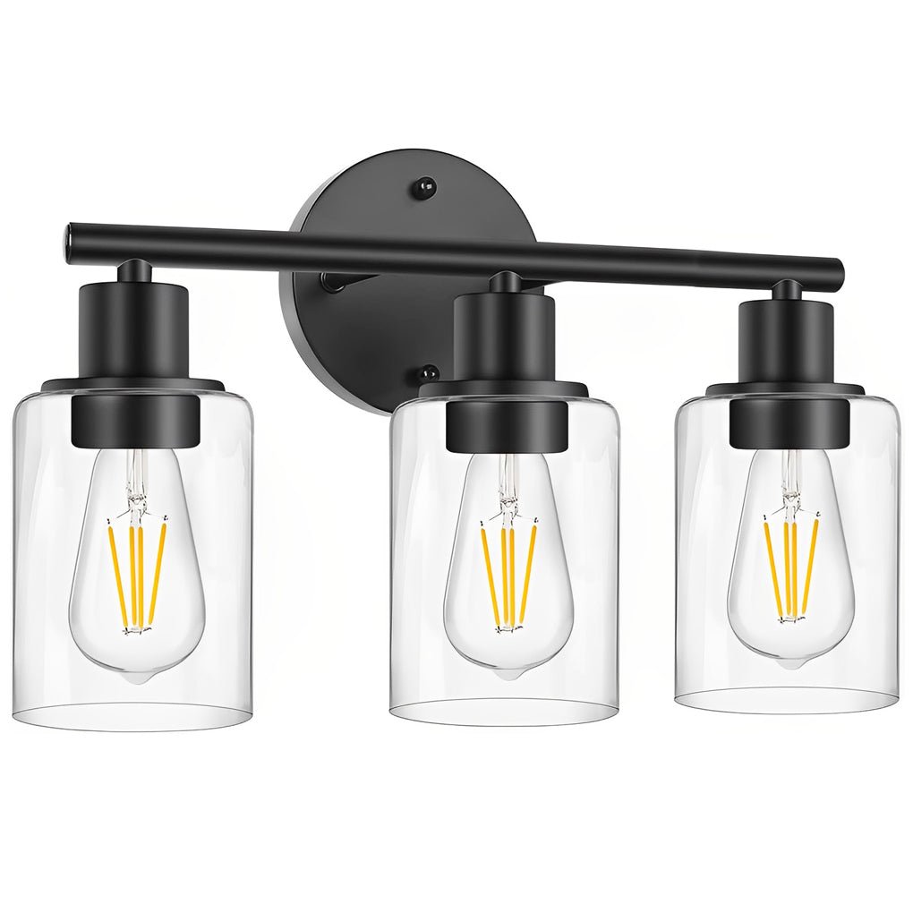 Industrial Glass Wall Sconce Plug-In Vanity Light 2/3-Light